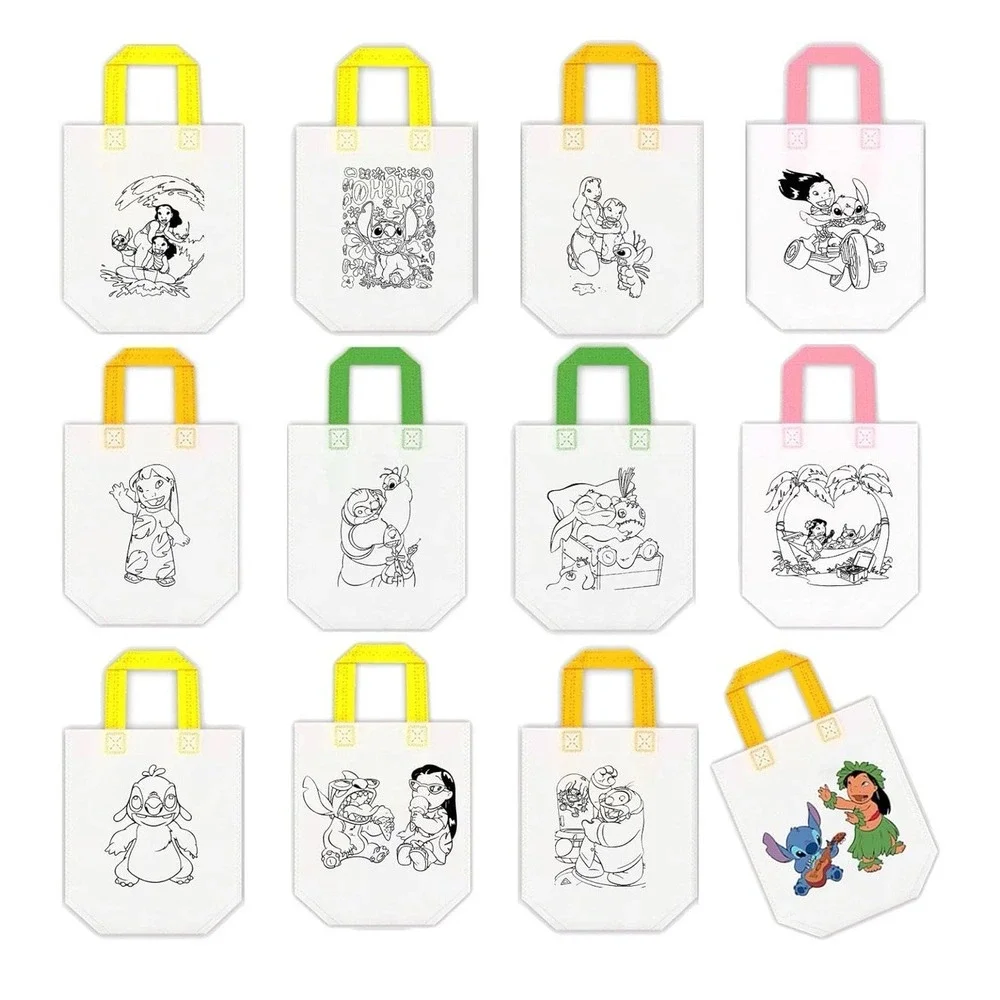 New Lilo And Stitch Coloring Goodie Bags Party Favor Bags Reusable‎ 12 Bags